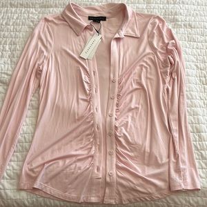 Sheer-ish baby pink button up shirt• Never Worn